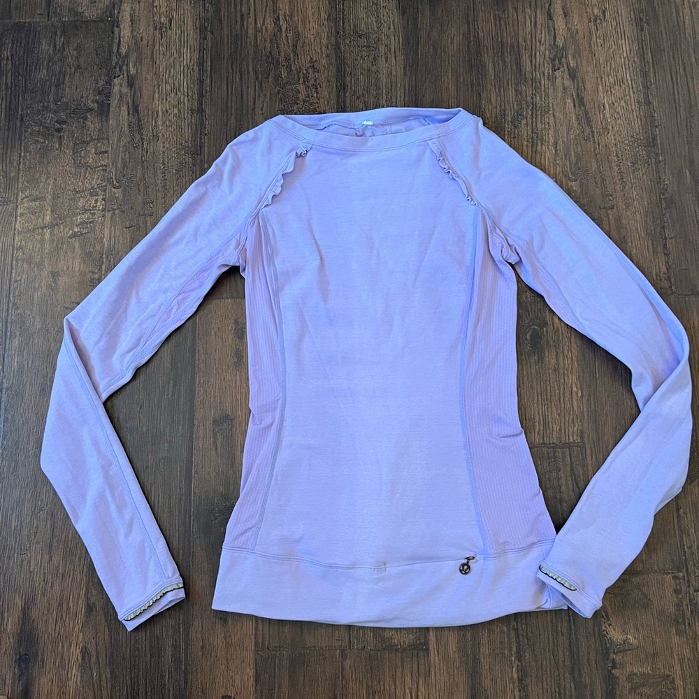 Lululemon long sleeve athletic top. Lilac color. Size 4